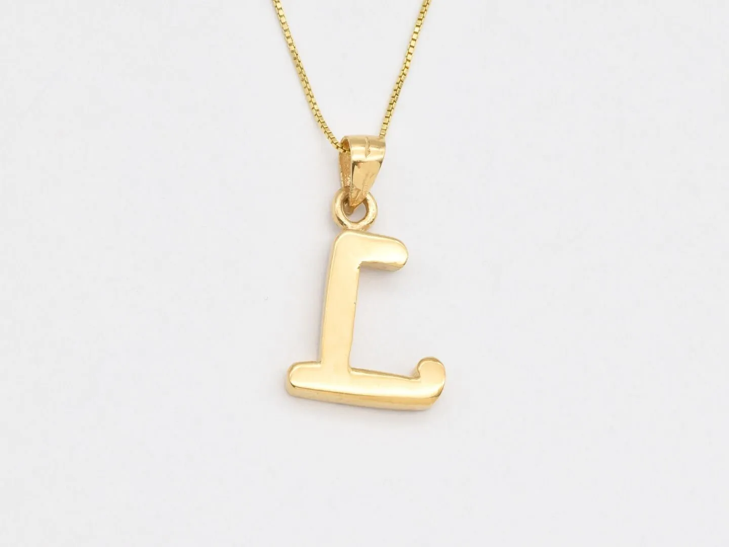 Gold Letter L Pendant - Alphabet Letter Necklace - Capital Letter L Pendant