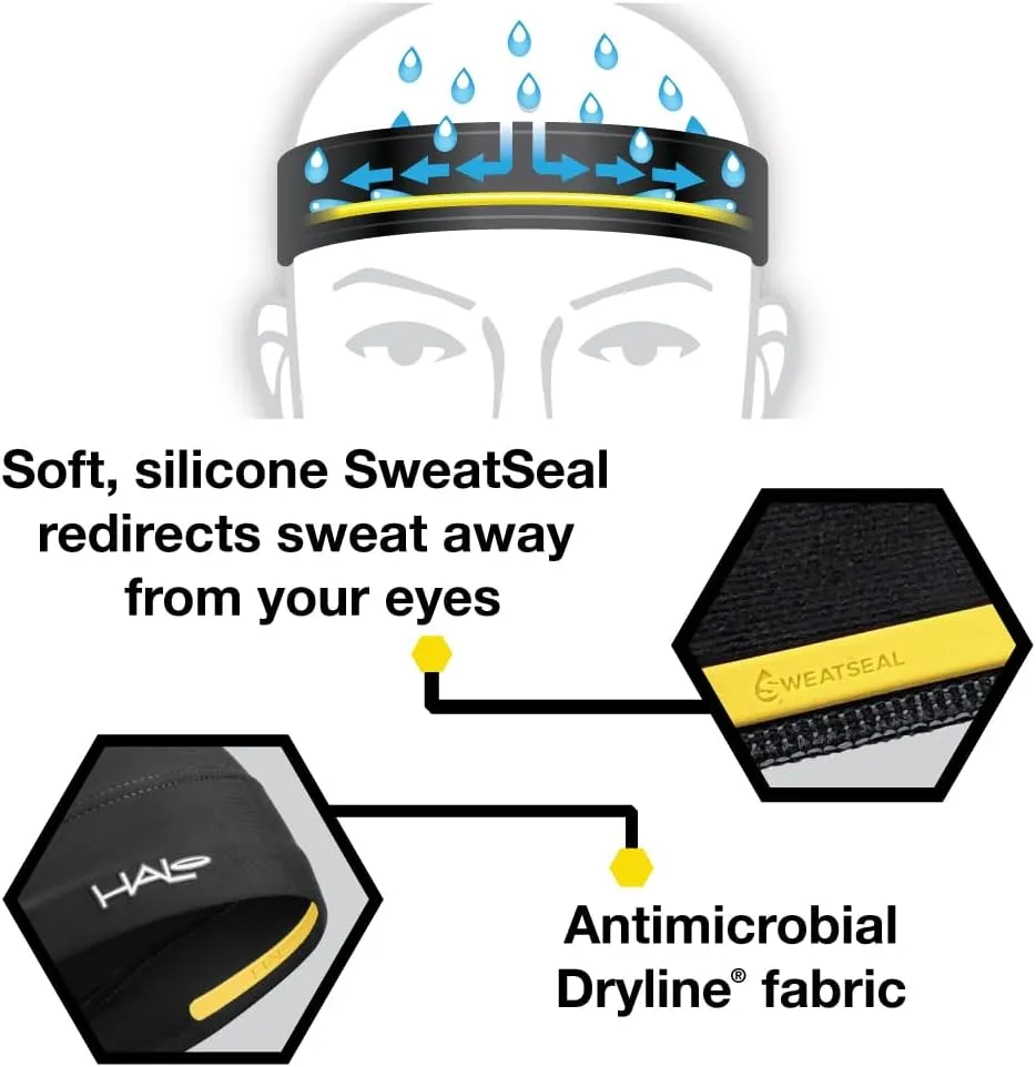 Halo Headband AIR Series-Bandit - 4" Wide Pullover Sweatband for Men and Women- Keeps Hair in Place and Sweat Off Your Face