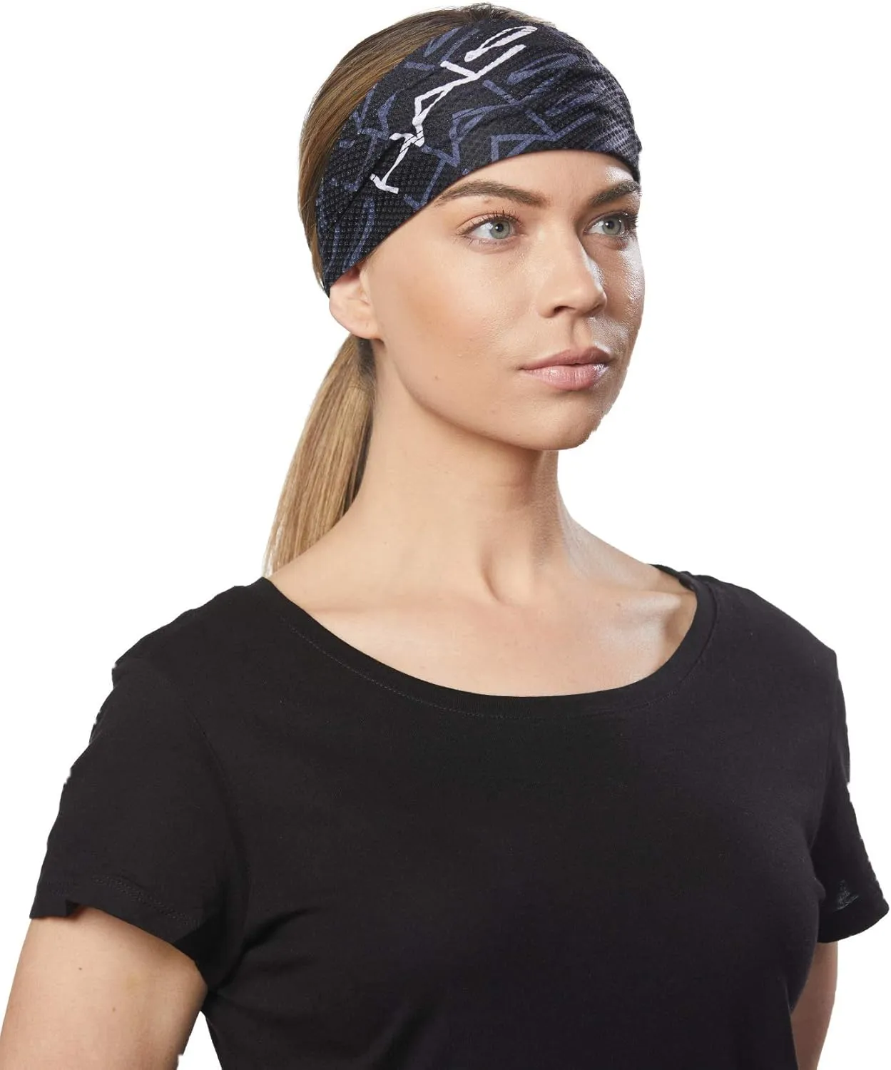 Halo Headband AIR Series-Bandit - 4" Wide Pullover Sweatband for Men and Women- Keeps Hair in Place and Sweat Off Your Face