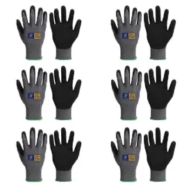 Handlandy Sandy Nitrile Coated Gloves Gardening Breathable 1132 (6 Pairs)