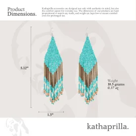 Handmade Beaded Earrings for Women  Long Dangle Tassel Earrings, Boho Fringe Statement Jewelry, Lightweight Beaded Design for Casual & Formal Wear