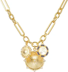 HETICA Chunky Gold Necklace for Women, Heart Pendants Necklace Sun Flower Necklace Fashion Hip Hop Choker Gift