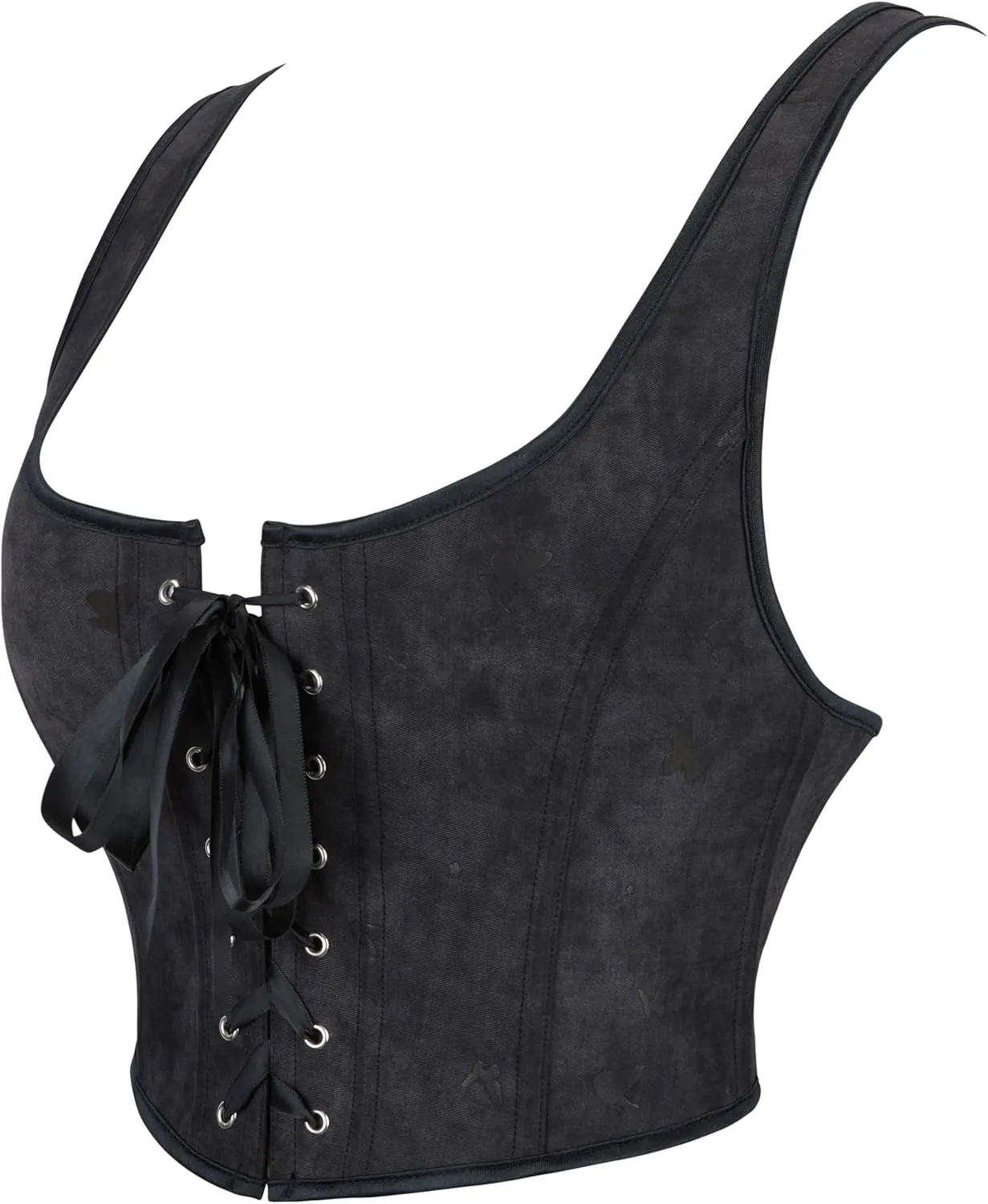 INOGIH Women's Gothic Lace-Up Bustier-Corset Shoulder-Straps Tank Overbust Corset Bustiers Sexy Lingerie Sets