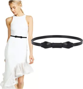 JASGOOD Women PU Leather Skinny Belt for Dress Adjustable Thin Waist Belt for Lady