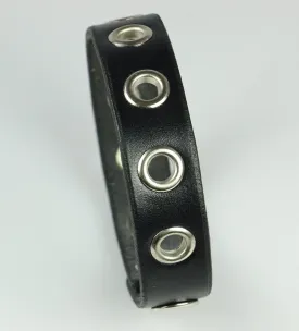Leather Bracelet, Row of Eyelets