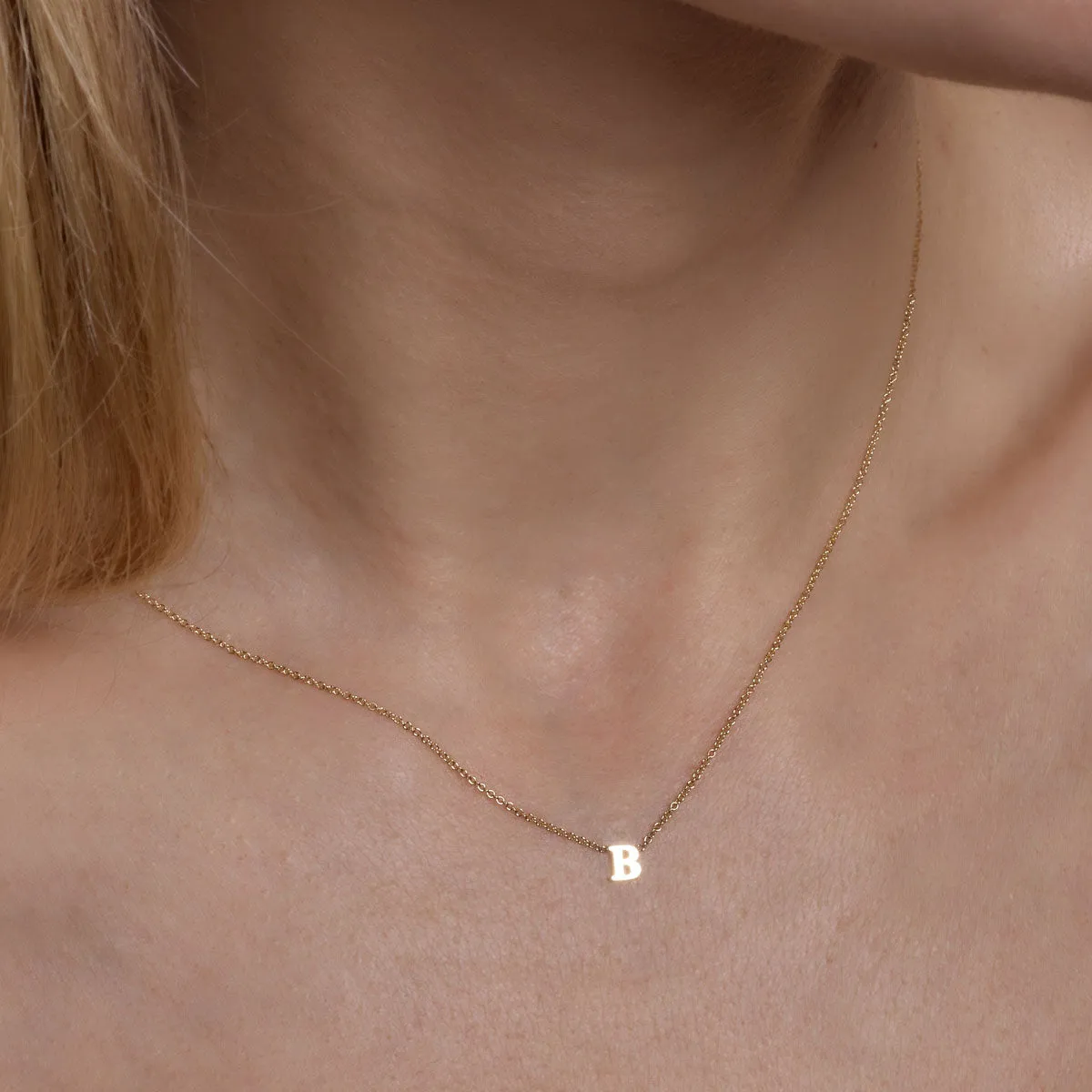 Letter D - 14k Gold Initial Necklace