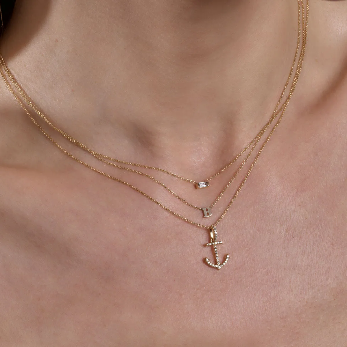 Letter D - 14k Gold Initial Necklace