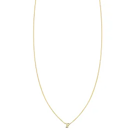 Letter F - 14k Gold Initial Necklace