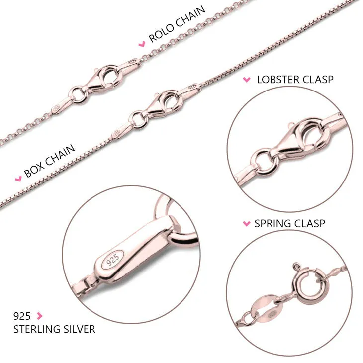 Letter Pendant Necklace Rose Gold Plated