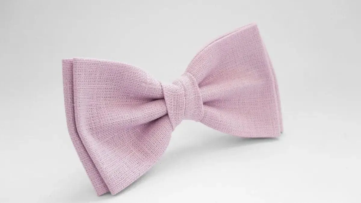 Light Pink Linen Bow Tie - Ideal for Weddings, Matching Sets, Men & Kids