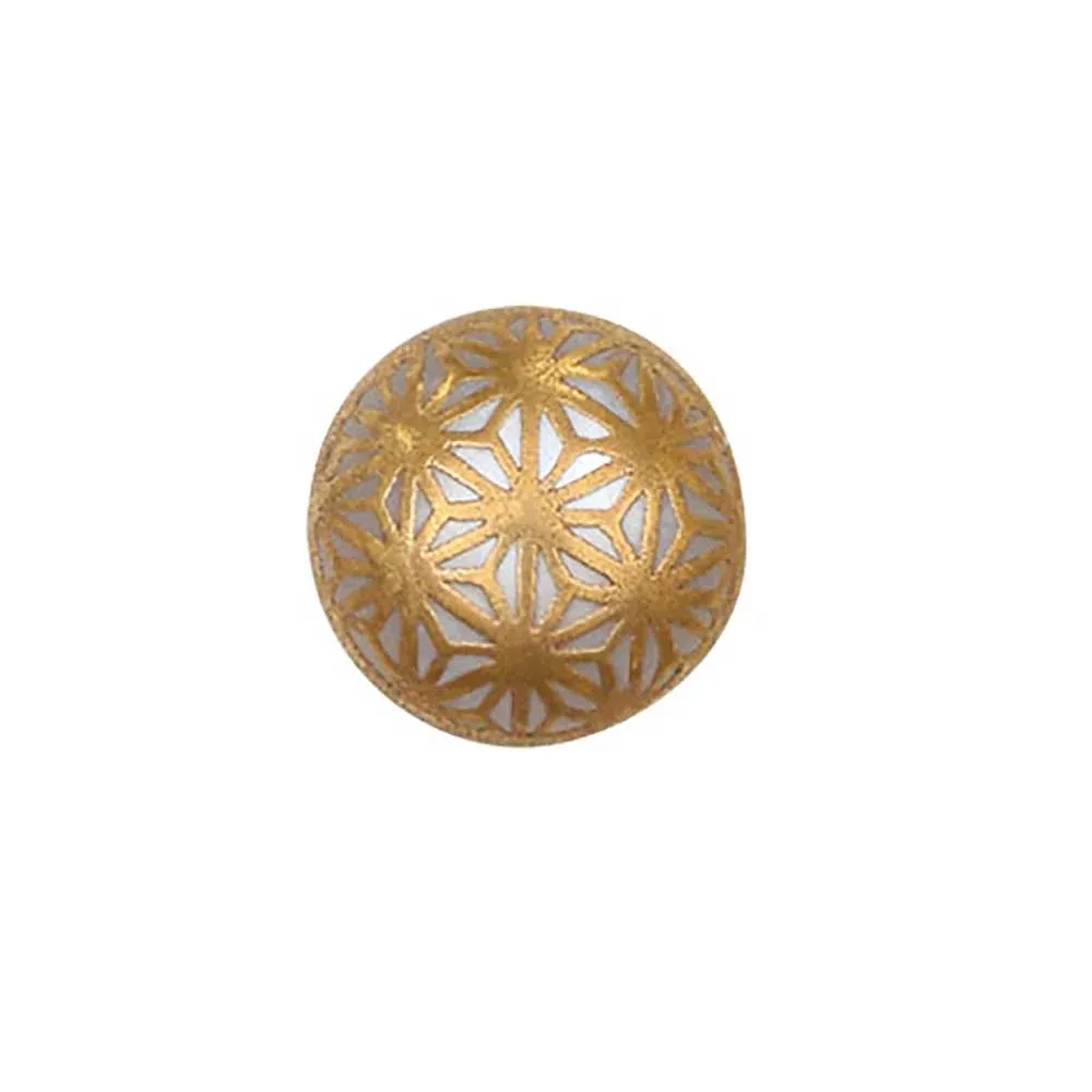 Maki-e Urushi Lacquer Pendant Necklace - White South Sea Pearl Shell / Geometric Hemp-Leaf Pattern -, Traditional Japanese Urushi Lacquer Jewelry