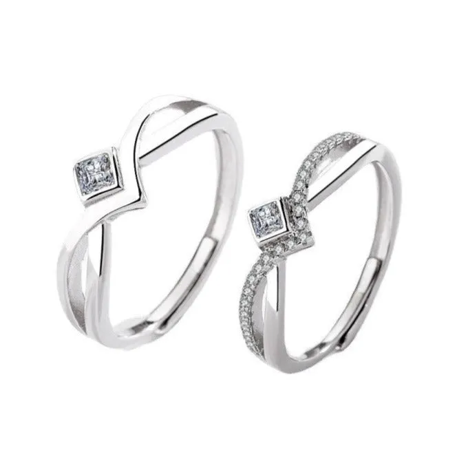 Matching Crown Couple Anniversary Rings