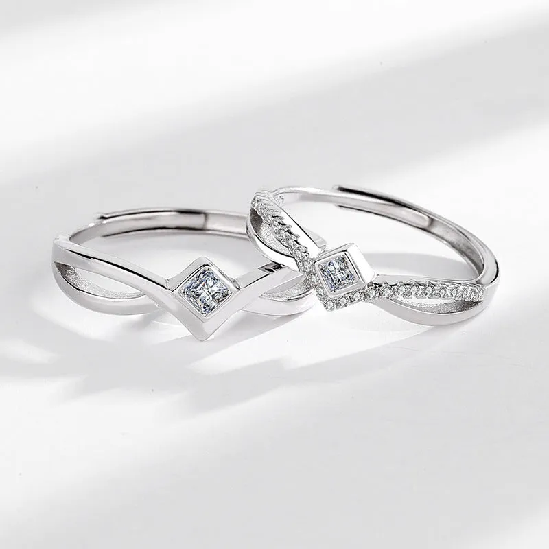 Matching Crown Couple Anniversary Rings