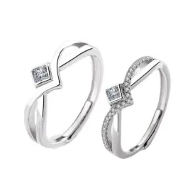 Matching Crown Couple Anniversary Rings