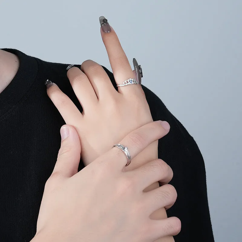 Matching King Queen Crown Wedding Rings Set
