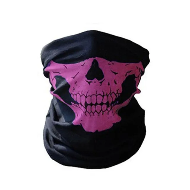 Motorcycle Mask Skull Ghost Mask Biker Face Shield Face Masks Neck Scarf Halloween Masquerade Mask Unisex