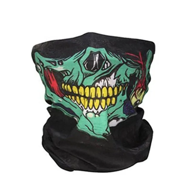 Motorcycle Mask Skull Ghost Mask Biker Face Shield Face Masks Neck Scarf Halloween Masquerade Mask Unisex