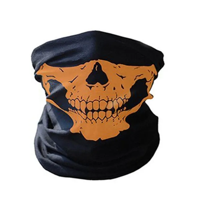 Motorcycle Mask Skull Ghost Mask Biker Face Shield Face Masks Neck Scarf Halloween Masquerade Mask Unisex