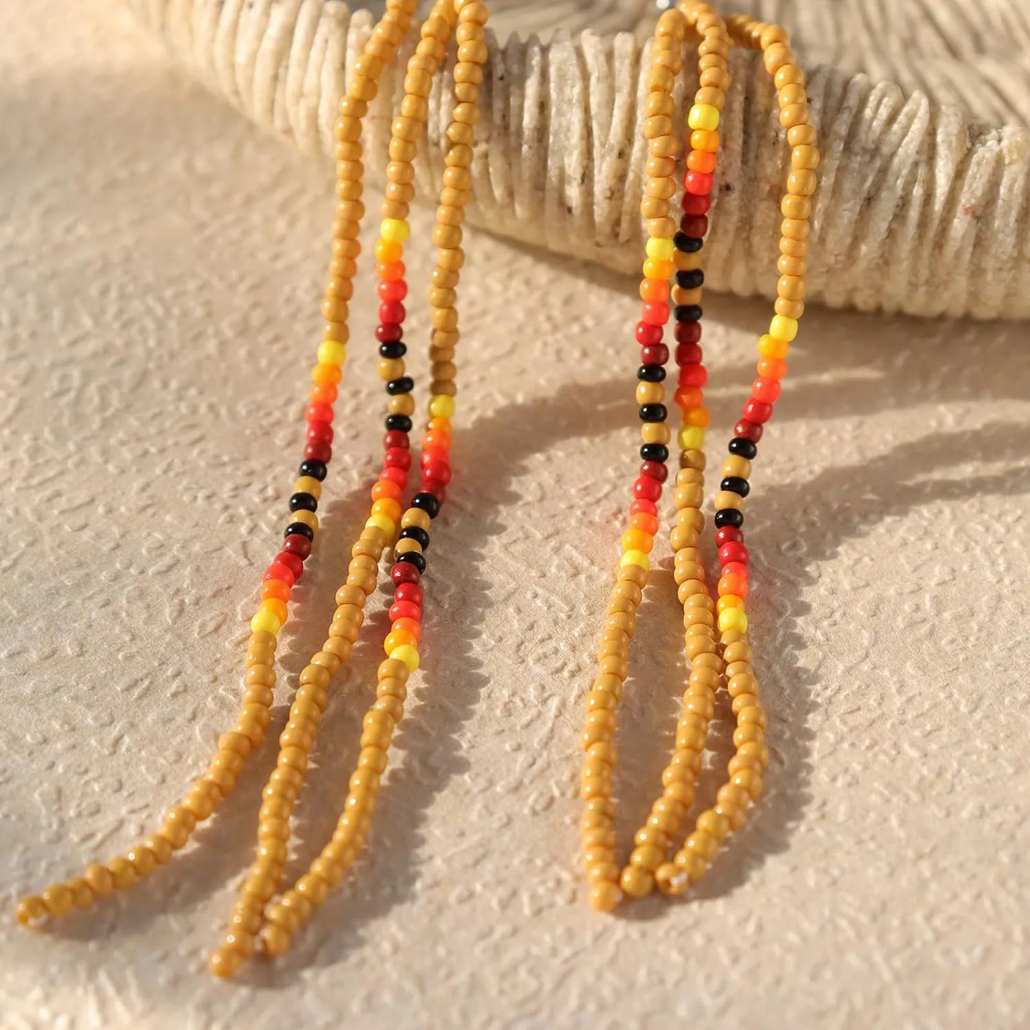 Native Long Beaded Tassel Earrings for Women, Boho Handmade Colorful Seed Beads Statement Dangle Earing Prom Jewelry Gift.