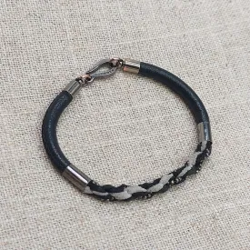 ORNER/Black Leather Bracelet
