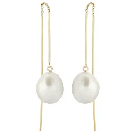 Pearl Drop Pull Through Earrings