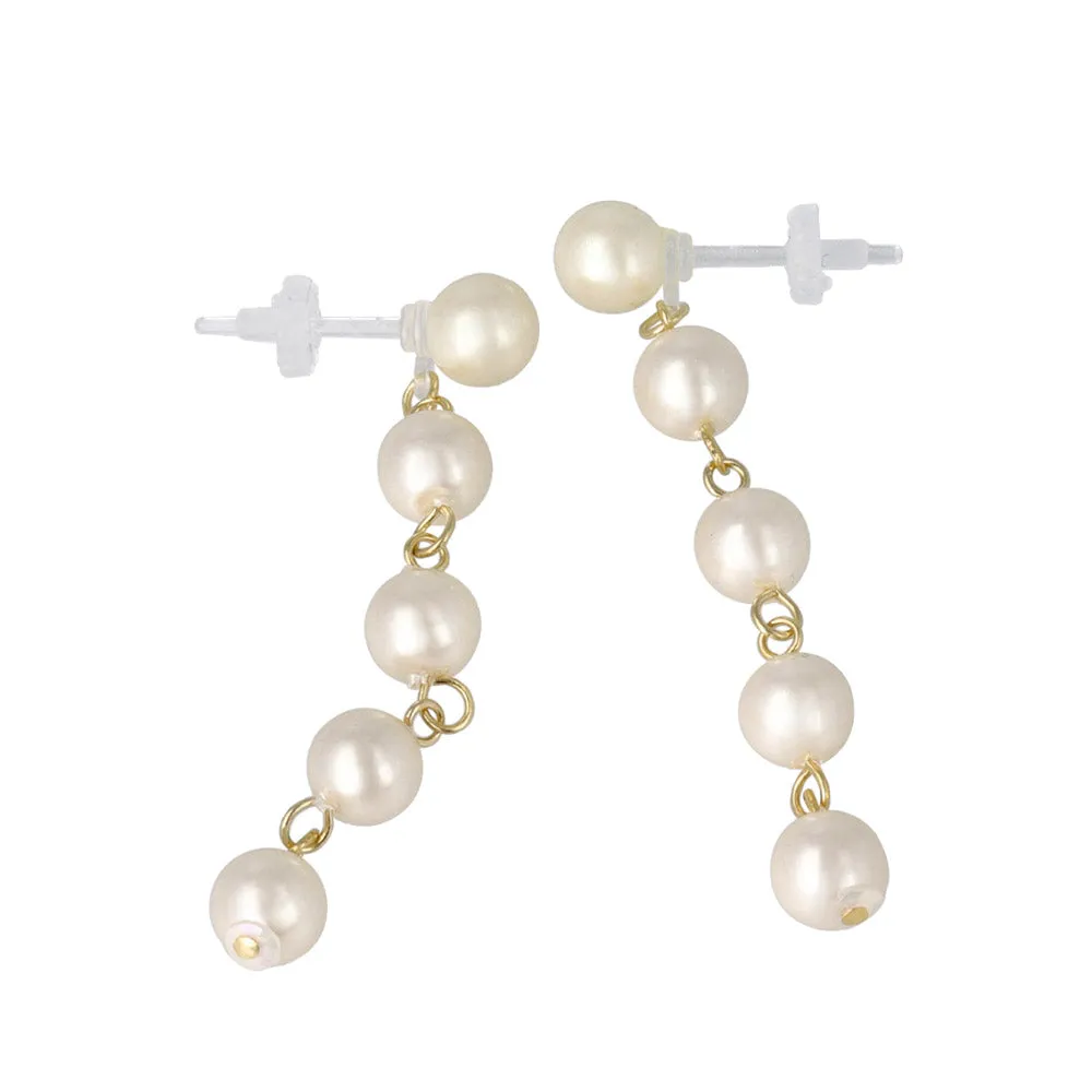 Pearl Station Plastic Post Earrings