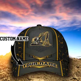 Personalized Excavator Heavy Equipment Cap Hat For Man And Women, Gift To Excavator Man