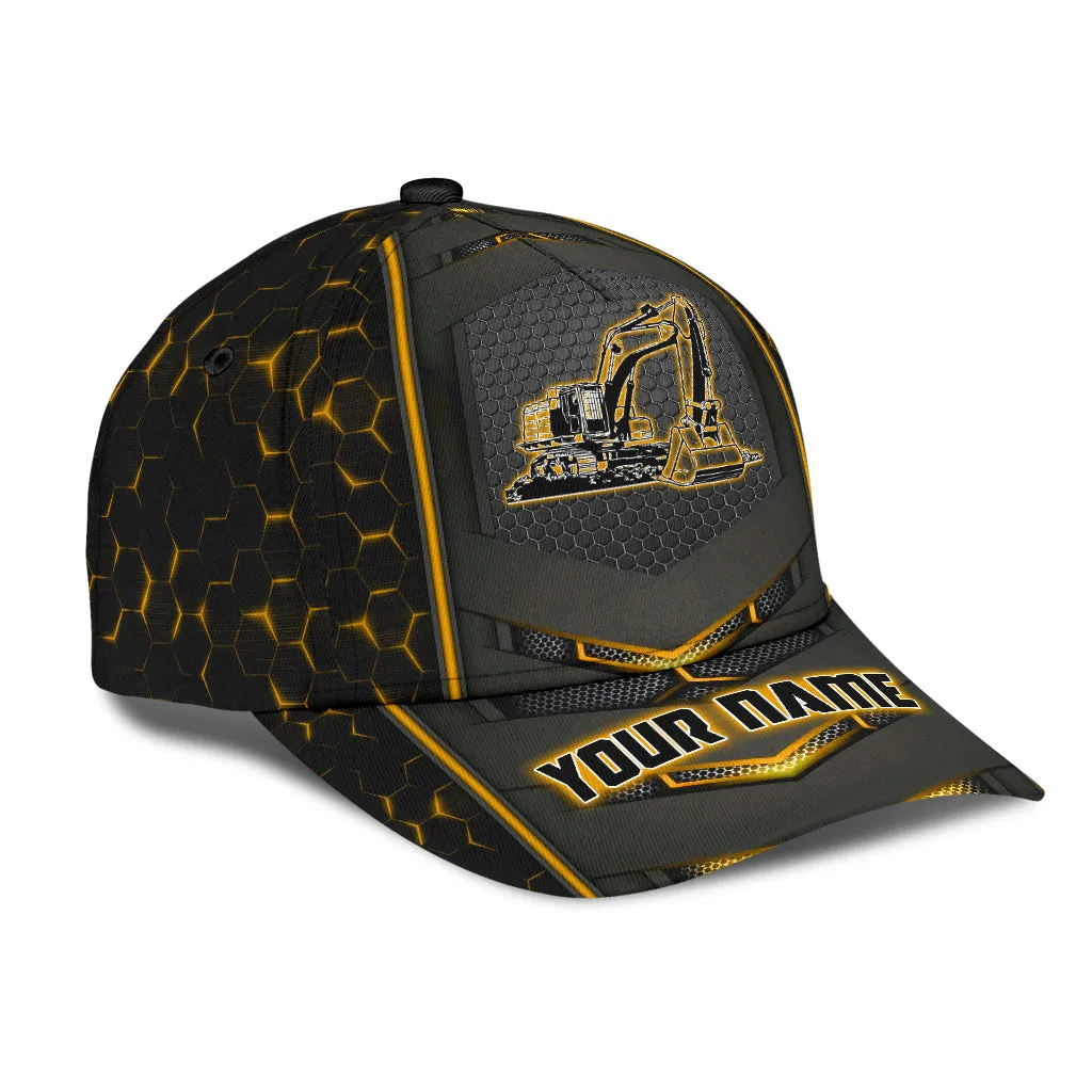 Personalized Excavator Heavy Equipment Cap Hat For Man And Women, Gift To Excavator Man