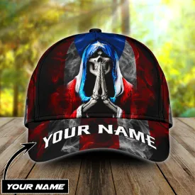 Personalized With Name Puerto Rico Cap, Puerto Rican Cap Hat For Men And Women, Skull Puerto Rico Cap Hat