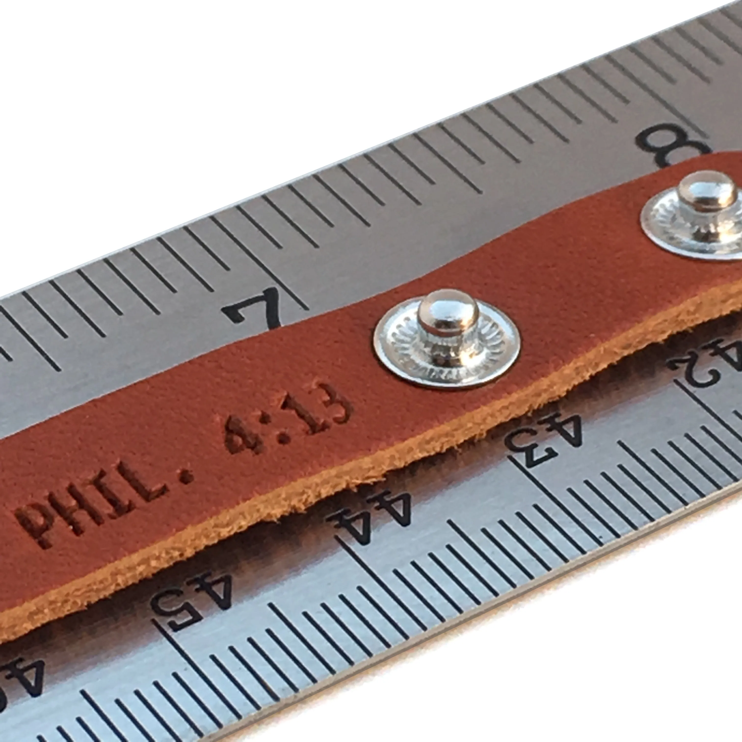 Philippians 4:13 Small Leather Bracelet