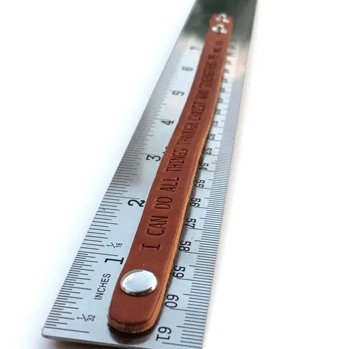 Philippians 4:13 Small Leather Bracelet