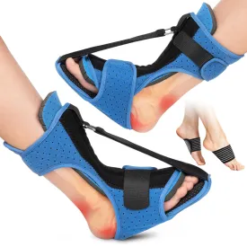 Plantar Fasciitis Night Splint: 2 Pack Plantar Fasciitis Brace for Women Men with Arch Support - Dual Effective Relief Achilles Tendonitis Foot Drop Heel Pain Blue