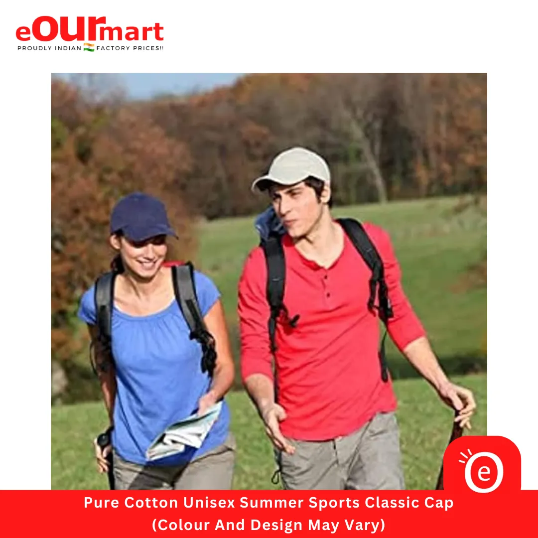 Pure Cotton Unisex Summer Sports Classic Cap (Colour And Design May Vary)