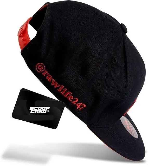 RAW Classic Brim Red On Black Baseball Cap