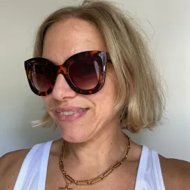 Round Cat Eye Tortoiseshell Chunky Sunglasses