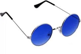 Round Sunglasses (For Men & Women, Blue)