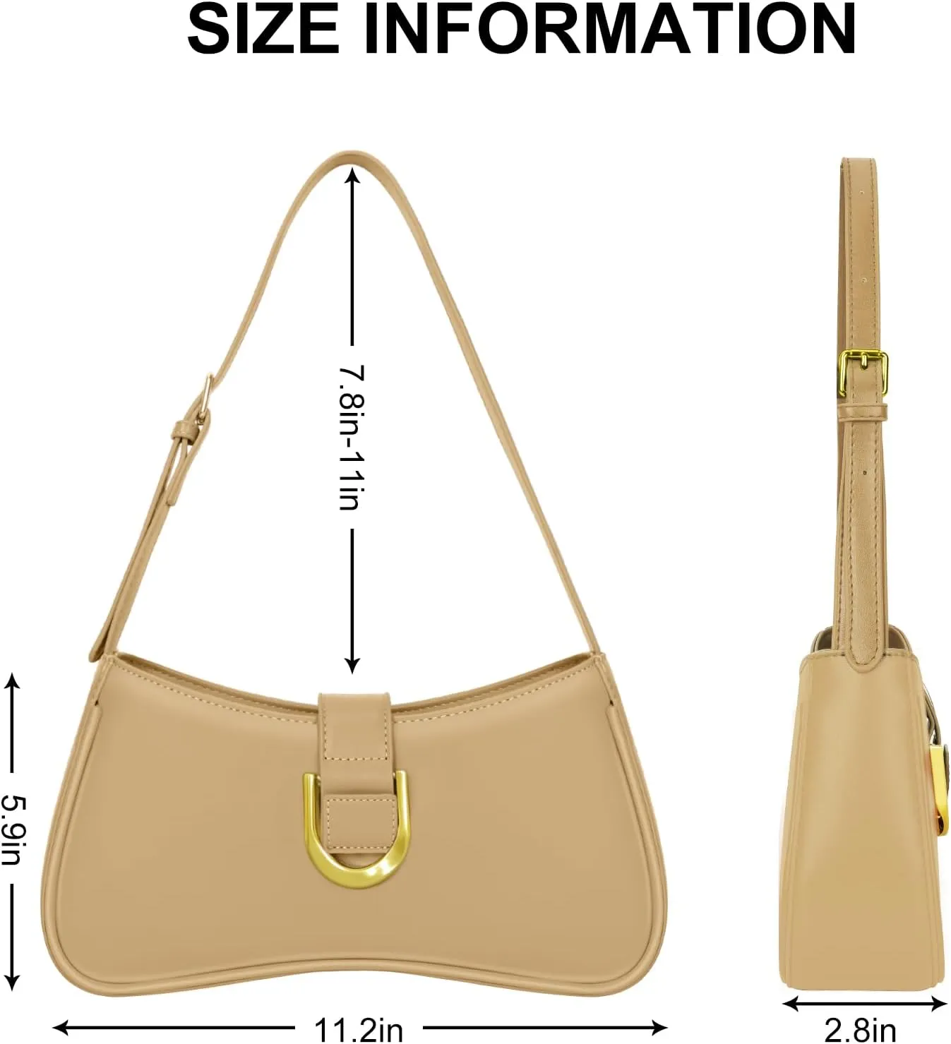Shoulder Bag for Women Y2K Trendy Underarm Purse Vegan Leather Clutch Hobo Handbags