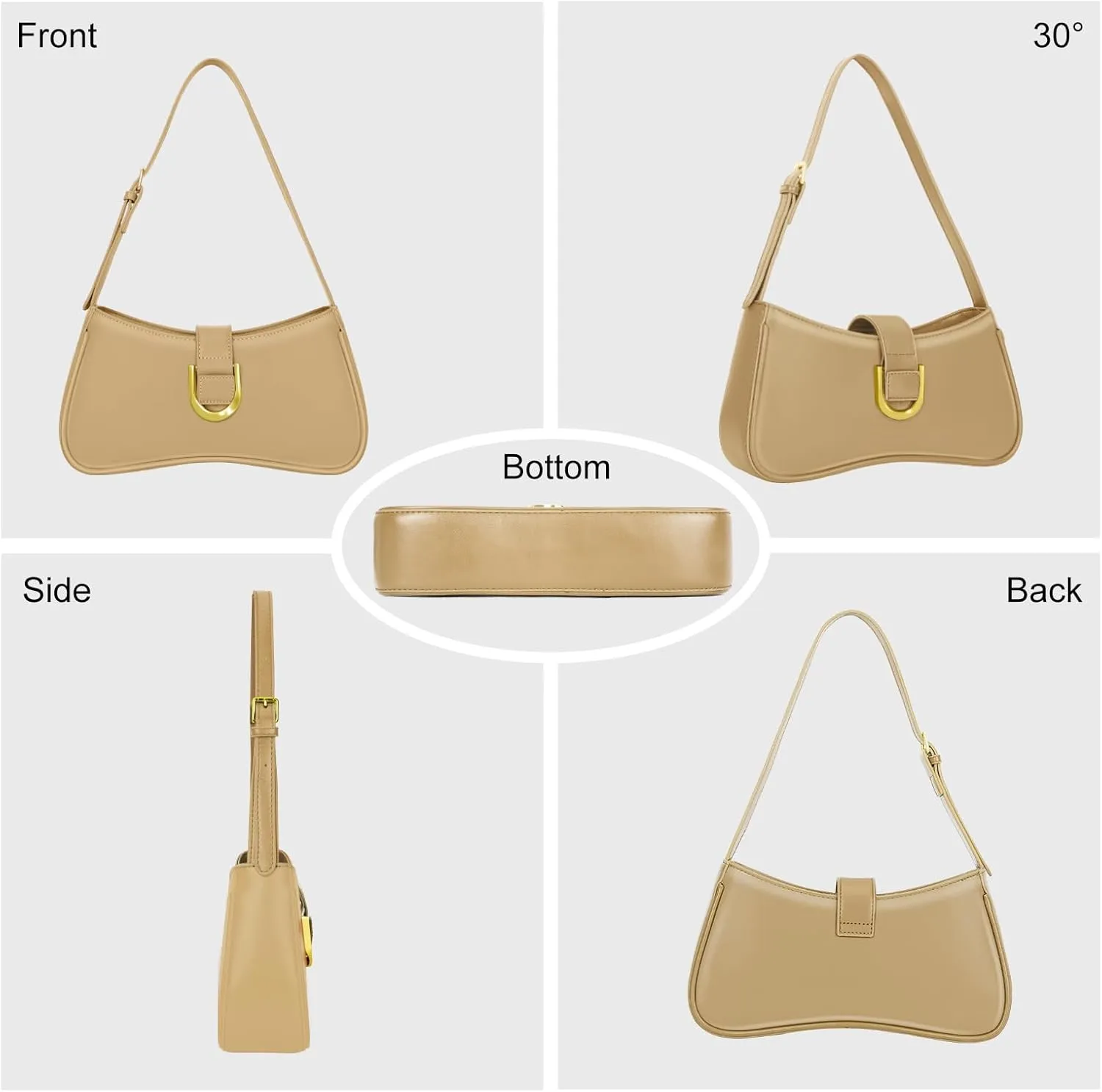 Shoulder Bag for Women Y2K Trendy Underarm Purse Vegan Leather Clutch Hobo Handbags