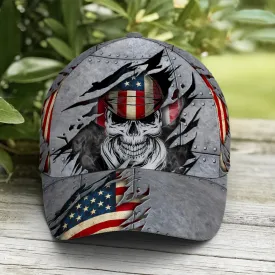 Skull Cowboy US Flag Pattern Metallic Baseball Cap Coolspod