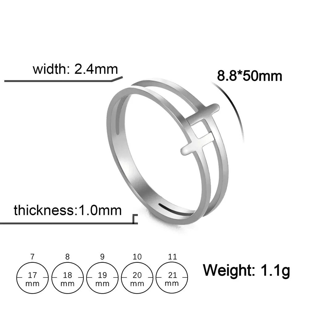 Stainless Steel Gothic Cross Couple Rings