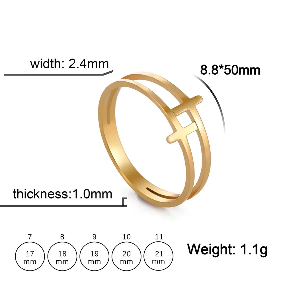 Stainless Steel Gothic Cross Couple Rings