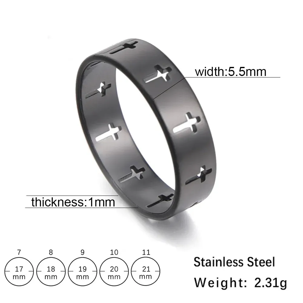 Stainless Steel Gothic Cross Couple Rings