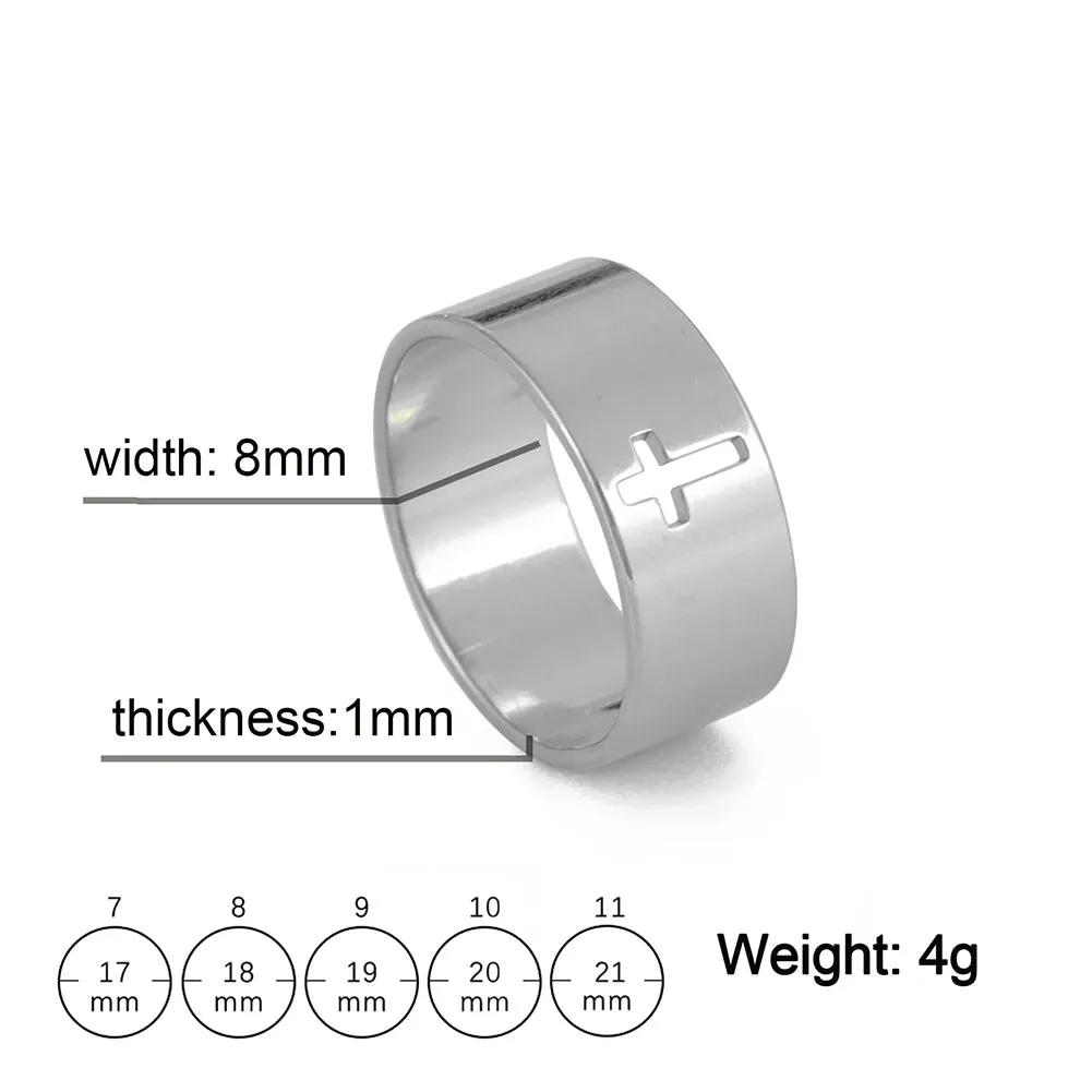 Stainless Steel Gothic Cross Couple Rings