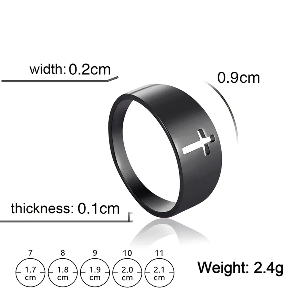Stainless Steel Gothic Cross Couple Rings