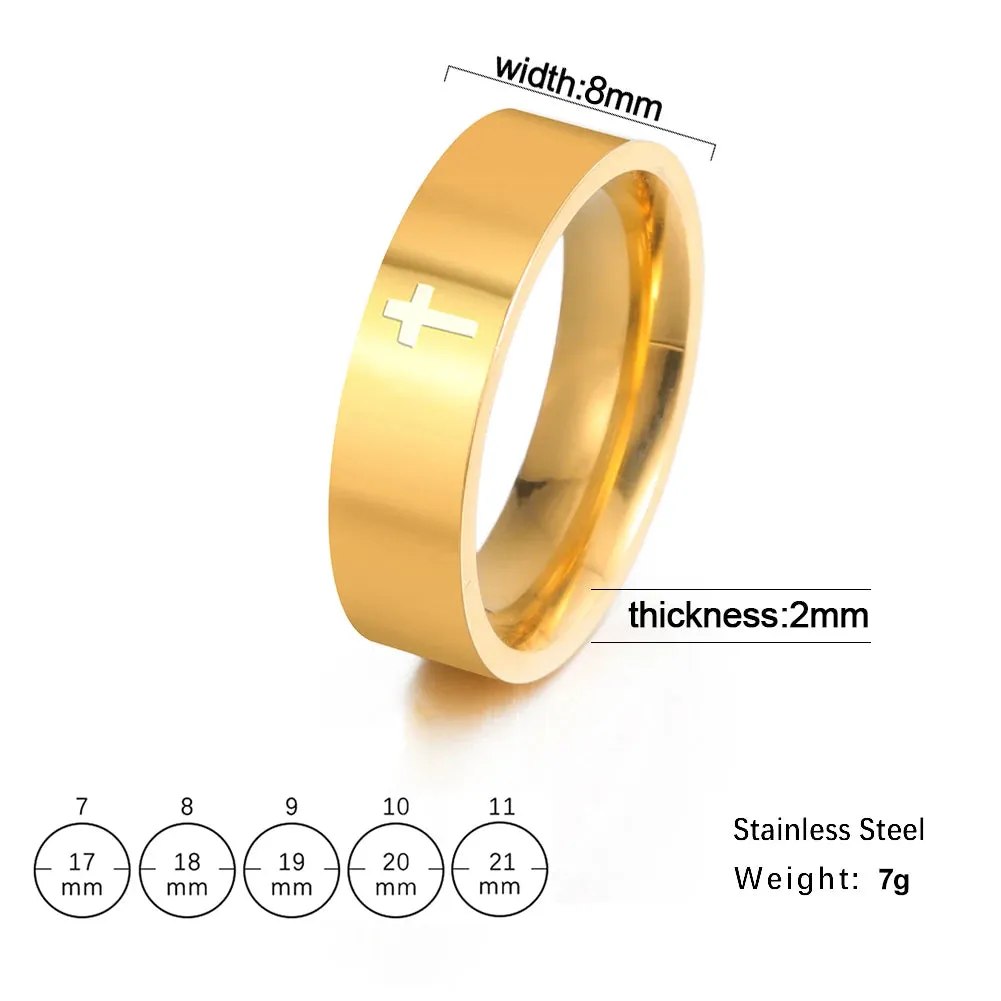Stainless Steel Gothic Cross Couple Rings