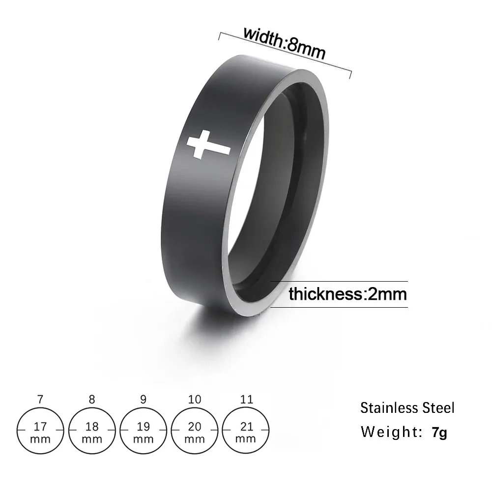 Stainless Steel Gothic Cross Couple Rings