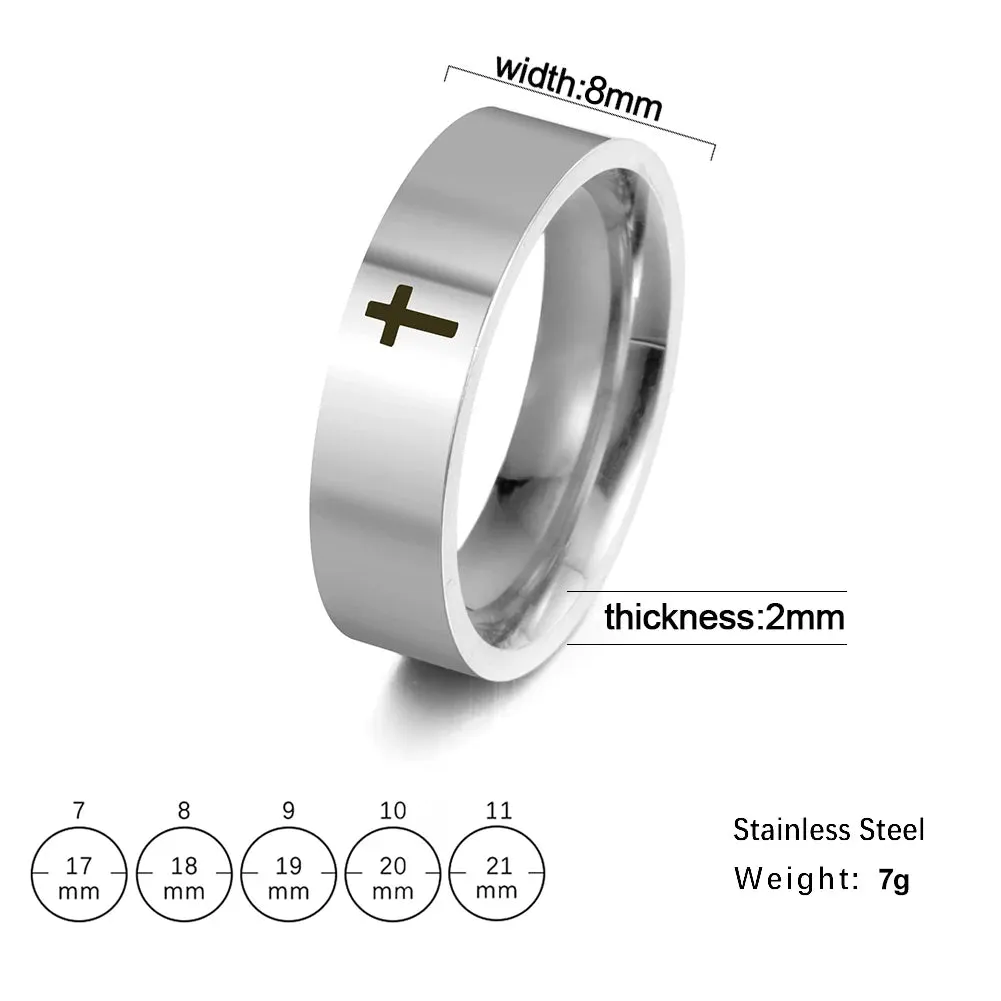 Stainless Steel Gothic Cross Couple Rings