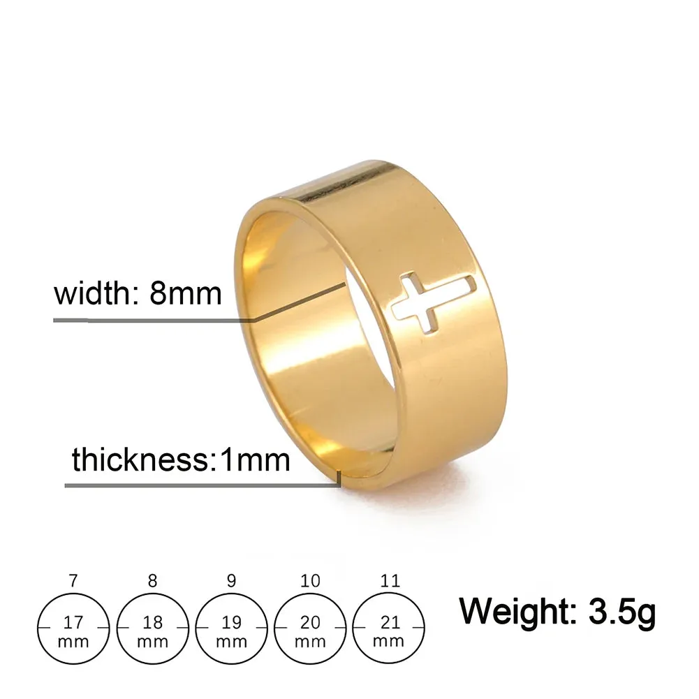 Stainless Steel Gothic Cross Couple Rings