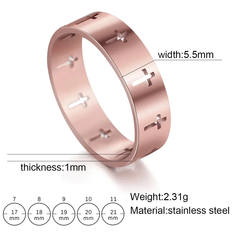 Stainless Steel Gothic Cross Couple Rings