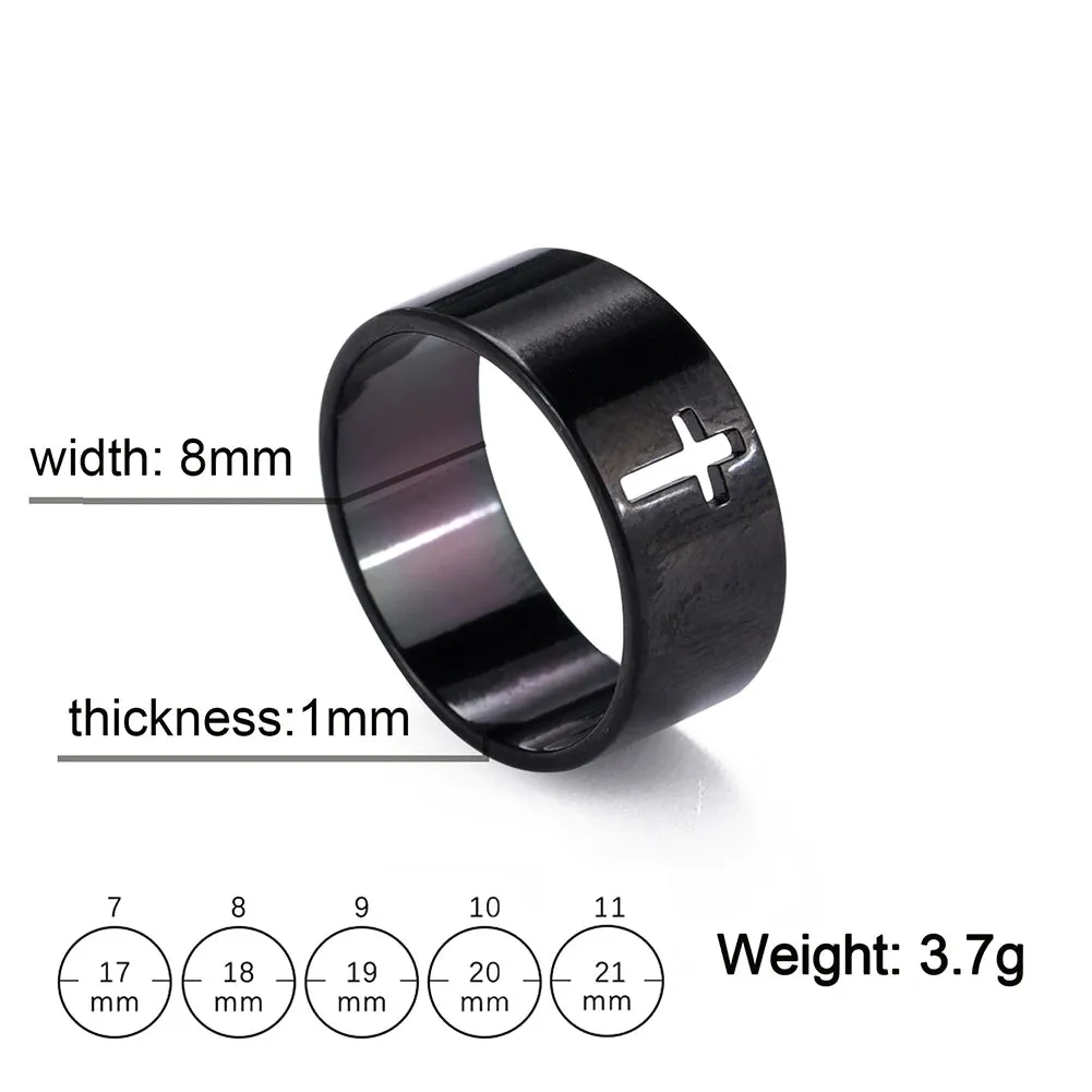 Stainless Steel Gothic Cross Couple Rings